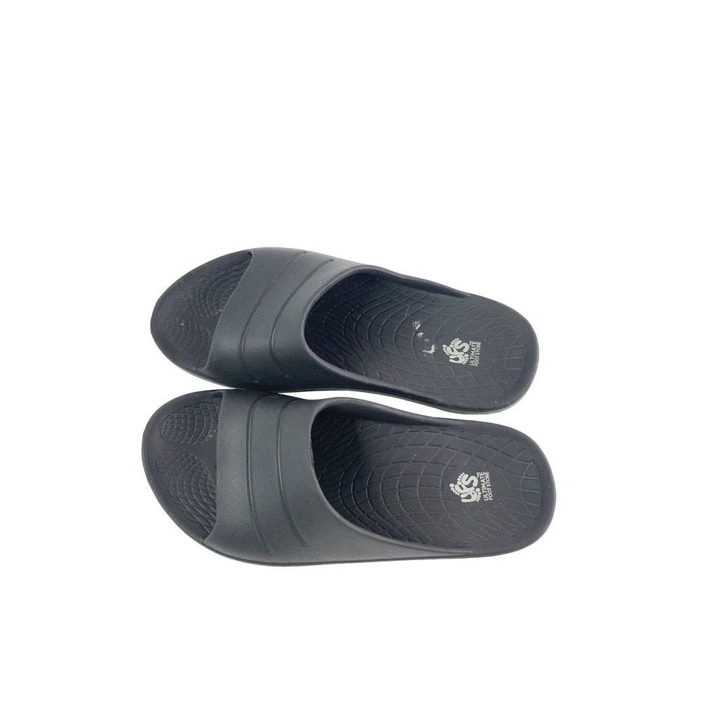 UFS, Slip-on Flat Synthetic‎ Casual Slides Sandals, Women Size 5, Black. A.H